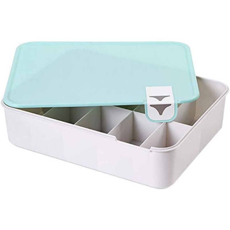foto del prodotto linjou blu contenitore per scarpe di plastica, biancheria intima, calzini, coperchio per rack impilabile, coperchio per scatola di immagazzinaggio