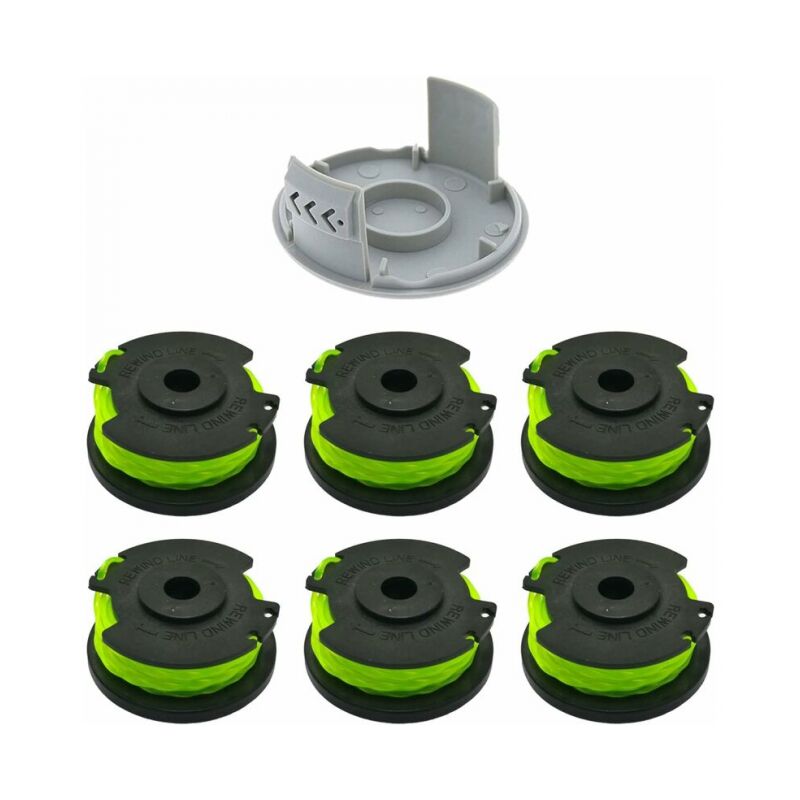 foto del prodotto linjou bobina di ricambio da 6 pezzi per bobina di ricambio per decespugliatore ryobi, per spazzole radio rlt36b33 e ry36lt33a 0 6 bobine 1