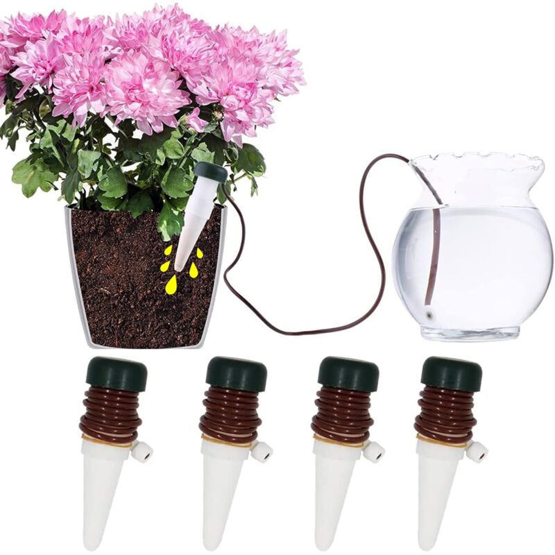 foto del prodotto linjou bottiglia per irrigazione a goccia, 4 pezzi irrigazione a goccia in ceramica impianti di irrigazione automatica sistema di irrigazione