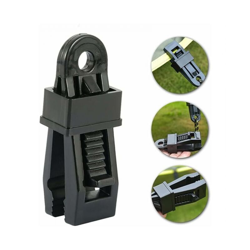foto del prodotto linjou confezione da 12 clip per teloni resistenti, clip per tende da esterno per tenere il telone, piscina