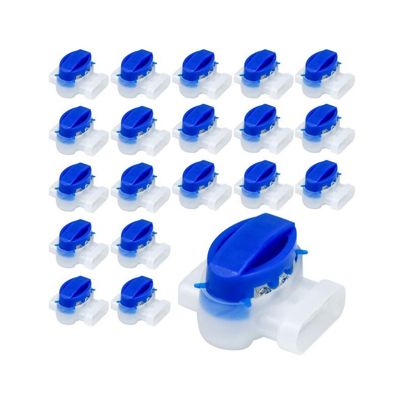 foto del prodotto linjou confezione da 20 connettori per cavi riempiti di resina per robot rasaerba morsettiera blu