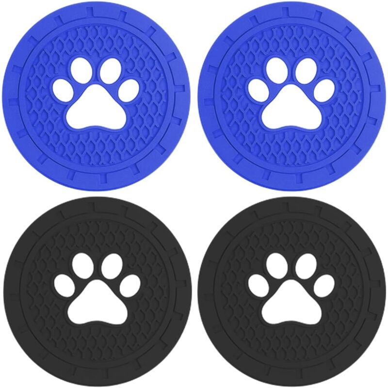 foto del prodotto linjou confezione da 4 sottobicchieri universali per auto portabicchieri in pvc siliconico antiscivolo sottobicchieri per auto in pvc spesso,