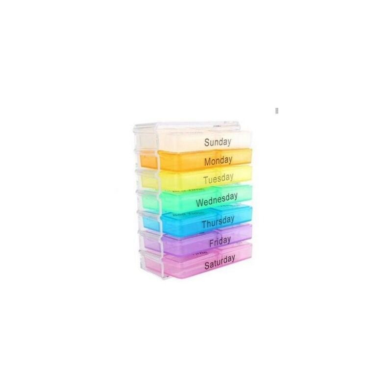 foto del prodotto linjou conservazione settimanale delle pillole per medicinali 7 giorni scatola per smistamento di compresse contenitore per contenitori, scatola