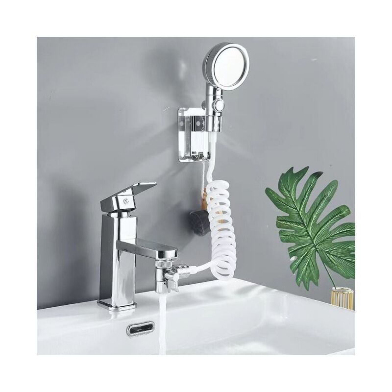 foto del prodotto linjou doccetta per lavabo da bagno, tubo telescopico, perfetta per lavare i capelli o pulire lavandino e bidet
