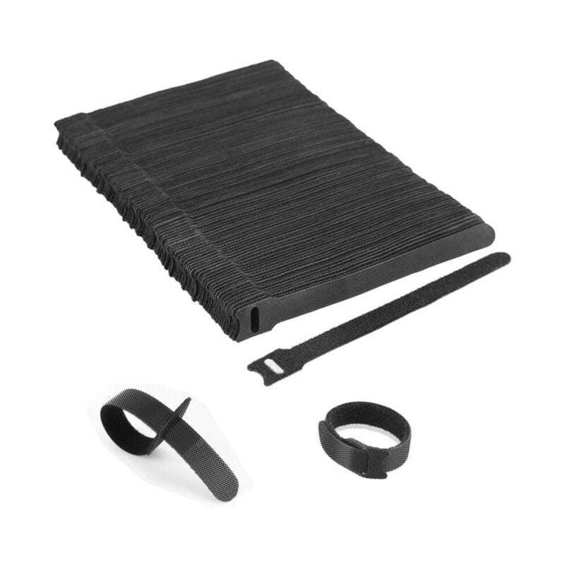 foto del prodotto linjou fascette per cavi, fascette per cavi autobloccanti riutilizzabili nere regolabili 100 pezzi 150 x 12 mm 