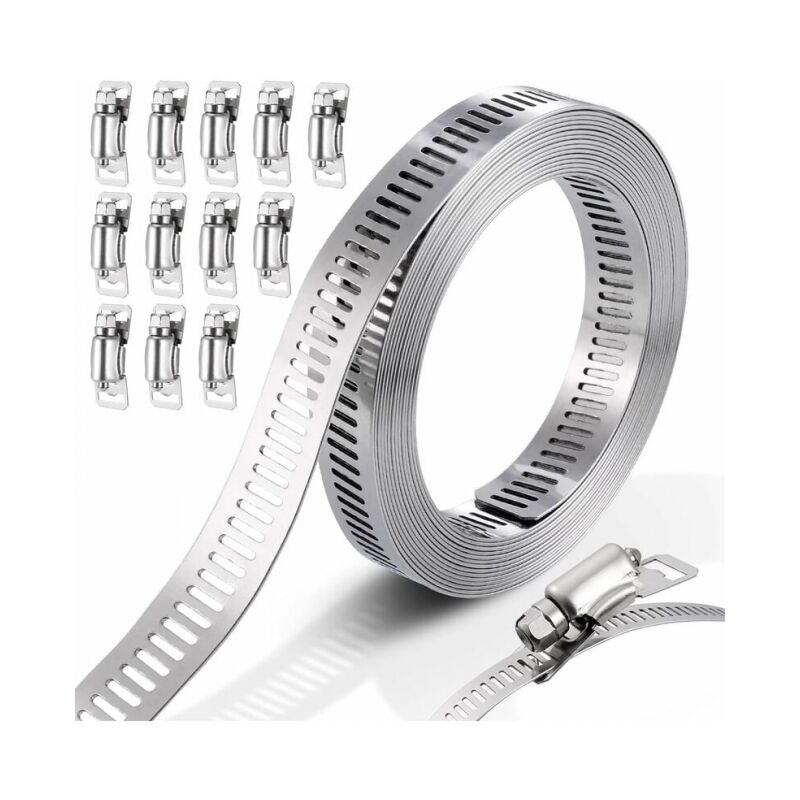 foto del prodotto linjou fascette stringitubo in acciaio inox 304 fascette stringitubo regolabili fascette stringitubo in acciaio inox