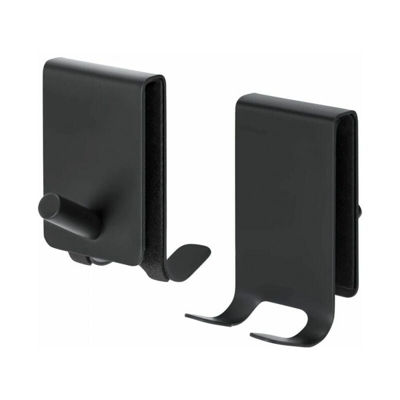foto del prodotto linjou gancio per asciugamano da doccia senza foratura ganci per porta del bagno in acciaio inossidabile per vetro di spessore 4 10 mm 2 pezzi nero