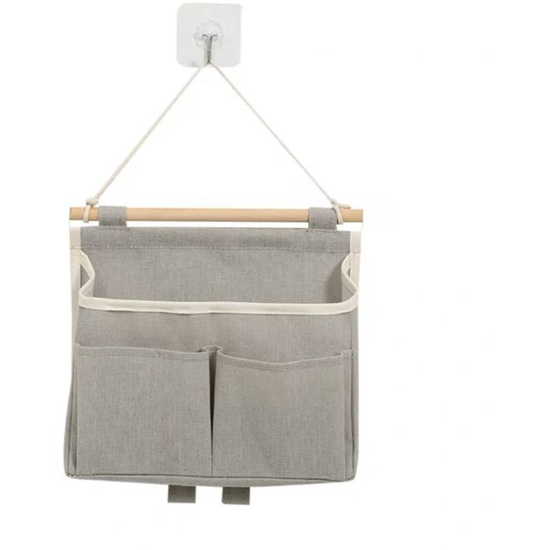 foto del prodotto linjou grigio 1 borsa portaoggetti sospesa, borsa portaoggetti montata a parete, portaoggetti sospesa, 3 scomparti con, borsa portaoggetti sospesa