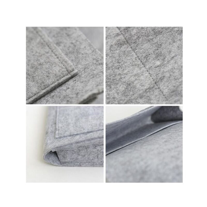 foto del prodotto linjou grigio chiaro tasca vuota per divano, letto, borsa portaoggetti in feltro, organizer da comodino, comodino, divano, braccioli, comodino,