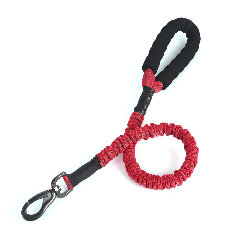 foto del prodotto linjou guinzaglio per cani di taglia grande guinzaglio per cani di taglia grande da 20 a 60 kg elastico resistente 120 cm rosso 