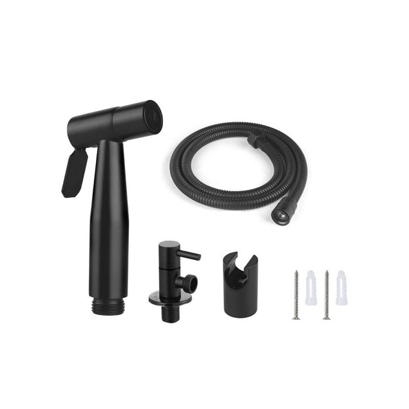 foto del prodotto linjou kit lancia per wc in acciaio inossidabile 304, ugello booster senza punzonatura, spruzzatore per bidet portatile con sciacquone, con tubo