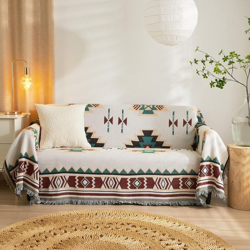 foto del prodotto linjou morbida coperta per divano in tessuto, asciugamano per divano, coperta da letto universale, coperta per poltrona, coperta per divano in