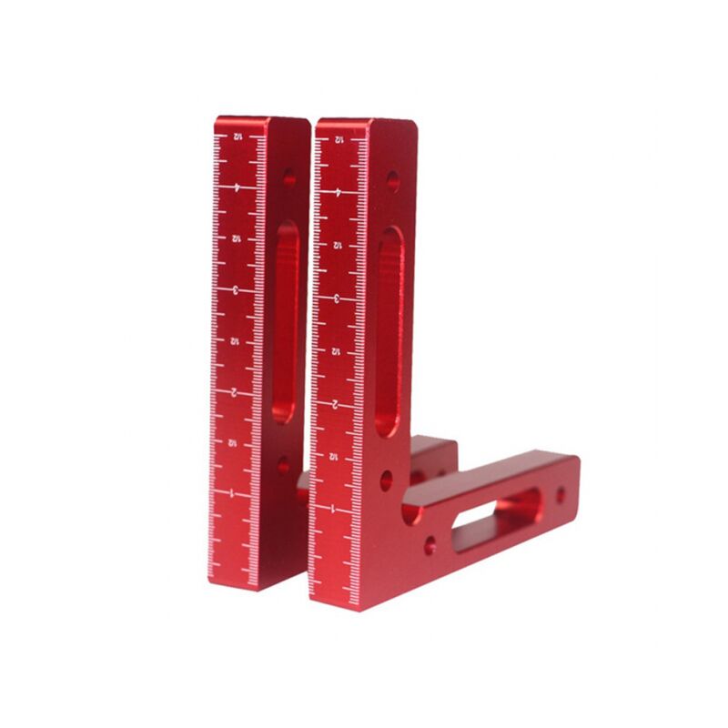 foto del prodotto linjou morsetto da carpentiere ad angolo retto a 90 12x12 cm morsetto per telaio in lega di alluminio a forma di l con righello di fissaggio