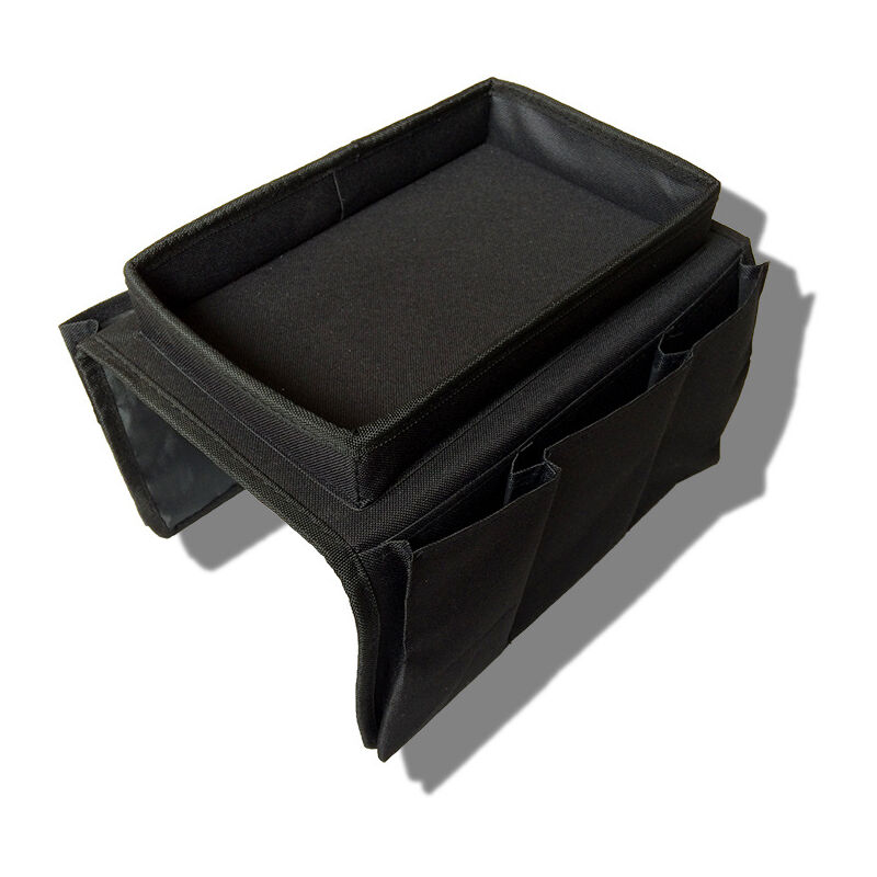 foto del prodotto linjou nero borsa portaoggetti per divano, borsa portaoggetti per braccioli divano, borsa per appendere telecomando, borsa portaoggetti per casa