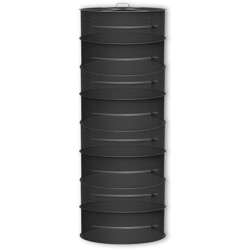foto del prodotto linjou nero essiccatore per erbe a 8 strati, rete per asciugare sospesa da 60 cm, rete per asciugare pieghevole per piante idroponiche, pesci,
