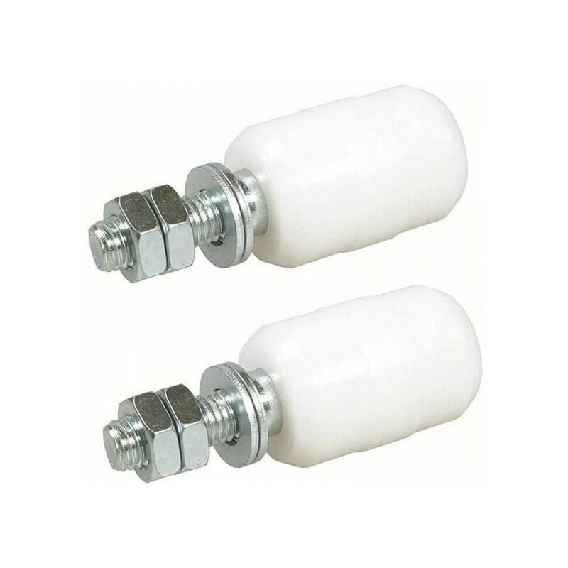foto del prodotto linjou oliva guida superiore in nylon, rulli 2 unit per porta scorrevole, fissaggio con barra filettata, oliva o rullo guida per cancello