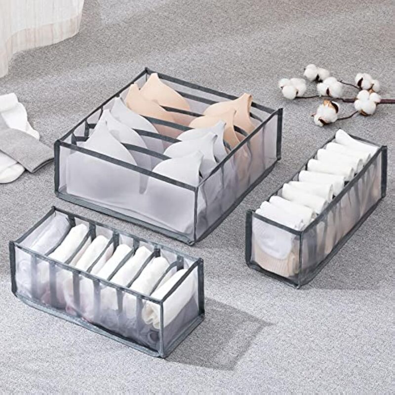 foto del prodotto linjou organizer per cassetti pieghevole 1 pezzo per riporre biancheria intima, organizer per vestiti per cassettiere, per calzini, biancheria