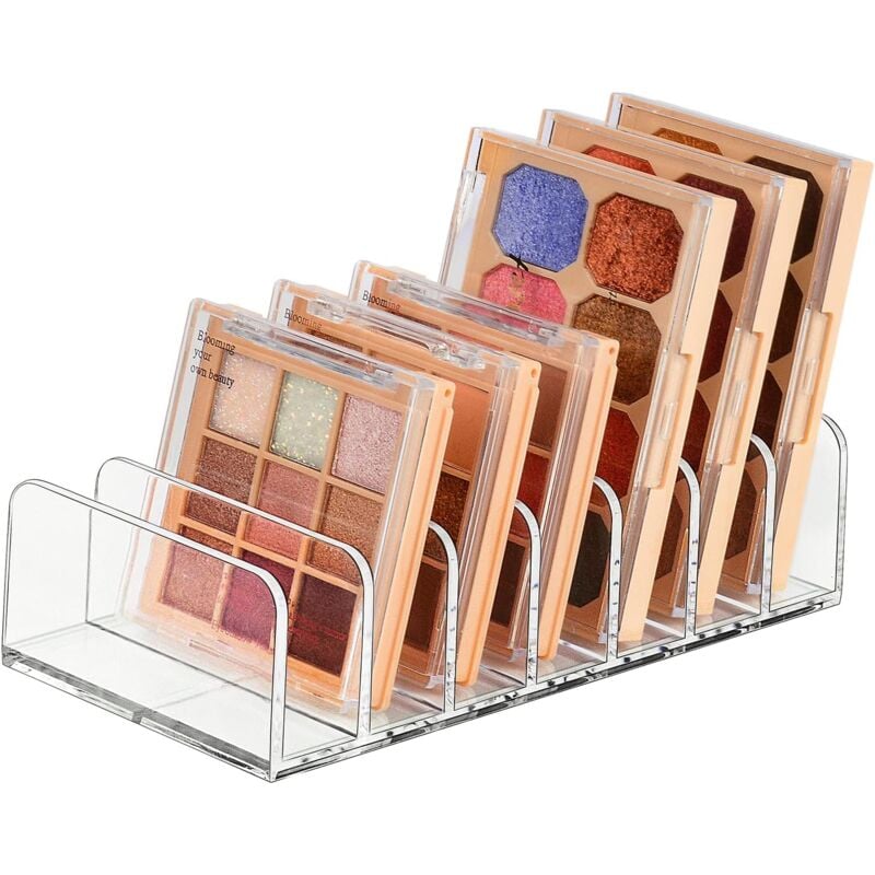foto del prodotto linjou organizzatore per tavolozze, organizzatore per trucco in plastica a 7 scomparti portaoggetti per cosmetici per ombretti, fard, per bancone
