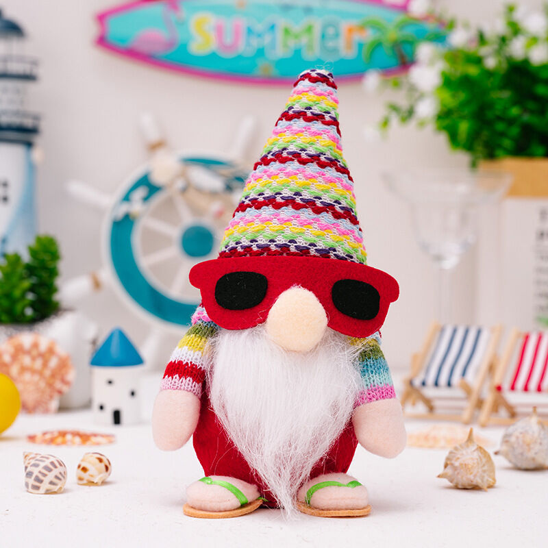foto del prodotto linjou peluche gnomi estivi, decorazione fatta a mano di gnomi da spiaggia per, scandinavo svedese per l arredamento del vassoio a pi livelli