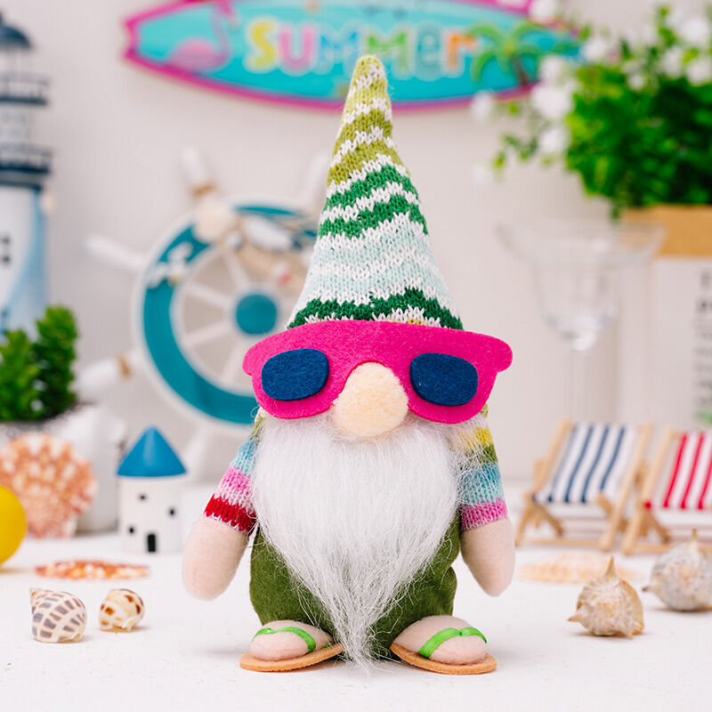 foto del prodotto linjou peluche gnomi estivi, decorazione fatta a mano di gnomi da spiaggia per, scandinavo svedese per l arredamento del vassoio a pi livelli
