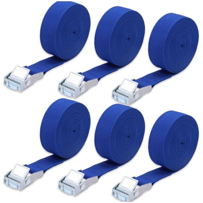 foto del prodotto linjou pezzi 4 mx 2,5 cm cinghie di fissaggio a cricchetto, serraggio per auto, moto, rimorchio, portapacchi blu 