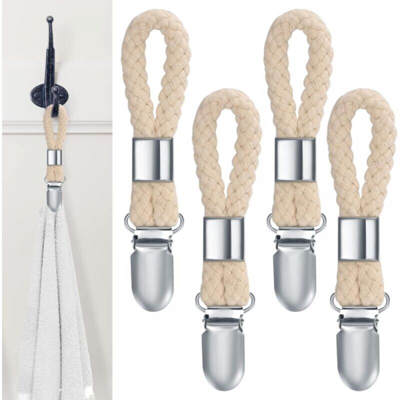 foto del prodotto linjou pezzi fermagli per asciugamani, ganci per strofinacci, ganci per asciugamani da bagno, fermagli per asciugamani da armadio, asciugamani