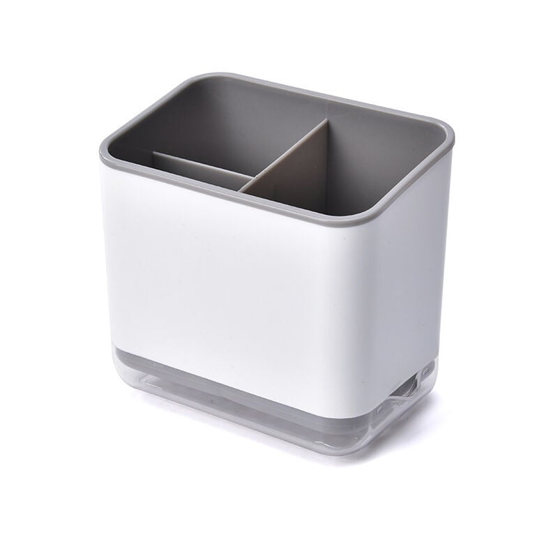 foto del prodotto linjou portaposate, scolaposate con coperchio, contenitore portaposate multifunzione con 3 scomparti di scarico, contenitore per bacchette grigio 