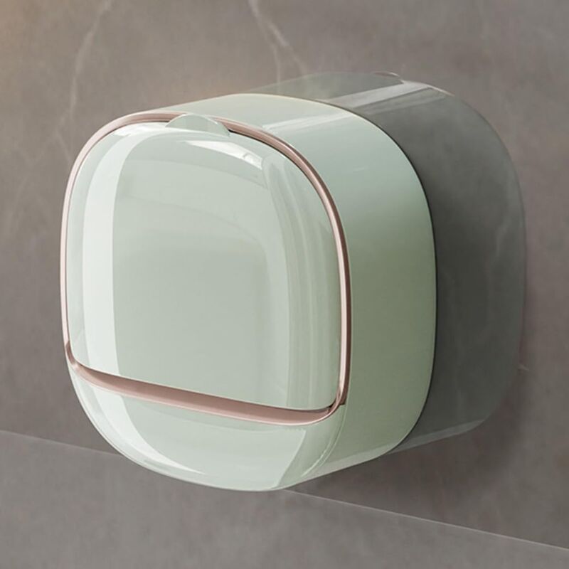 foto del prodotto linjou portasapone da bagno a parete, portasapone da bagno con coperchio ribaltabile, portasapone da bagno impermeabile, portasapone da bagno