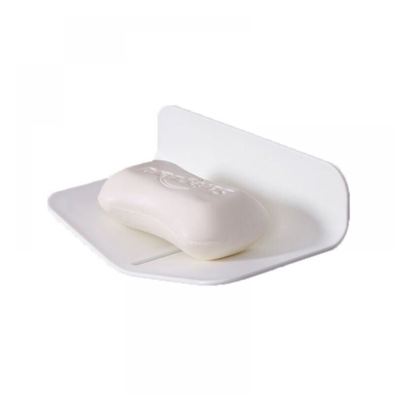 foto del prodotto linjou - portasapone da parete senza foro portasapone per wc portasapone da parete senza ventosa portasapone autosvuotante utilizzato nella doccia del bagno dispenser di sapone (bianco)
