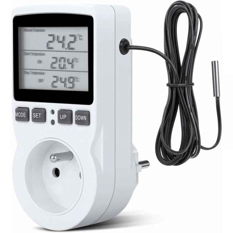 foto del prodotto linjou regolatore di temperatura digitale, presa termostato, regolatore di temperatura lcd per riscaldamento e raffreddamento, 200 v 250 v per