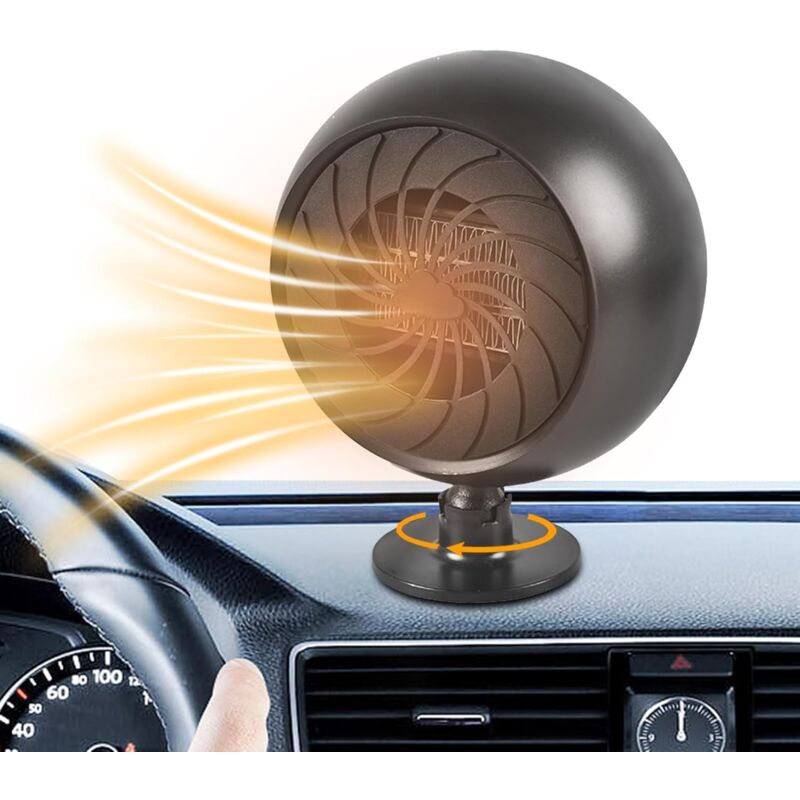 foto del prodotto linjou riscaldatore nero per auto, sbrinatore e sbrinatore portatile per parabrezza, sbrinatore rapido 2 in 1, sbrinatore sbrinatore