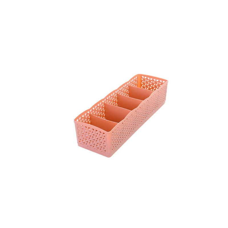 foto del prodotto linjou rosa scatola portaoggetti per cassetti, scatola portaoggetti per cassetti da scrivania con 5 griglie griglia perforata calzini maschere