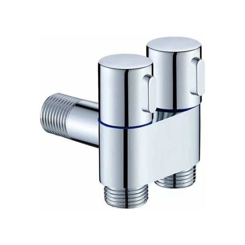 foto del prodotto linjou rubinetto per lavatrice per wc a doppio comando g1 2, valvola di riempimento triangolare a tre vie, valvola ad angolo a doppio comando