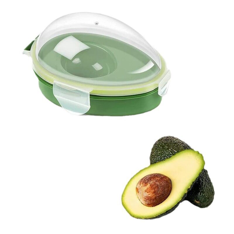 foto del prodotto linjou scatola portaoggetti in plastica trasparente per avocado, frigorifero, scatola portaoggetti per frutta e avocado, cucina domestica, verde