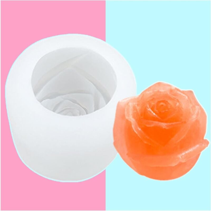 foto del prodotto linjou set di 1 stampi in silicone per candele a forma di rose e fiori 3d, stampo per ghiaccio in silicone, stampo per sapone, stampo per candele,