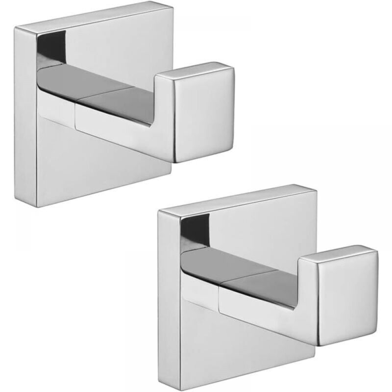 foto del prodotto linjou set di 2 ganci per bagno, ganci per asciugamani da bagno, ganci quadrati in acciaio inox, ganci per accappatoi, armadietti, ante