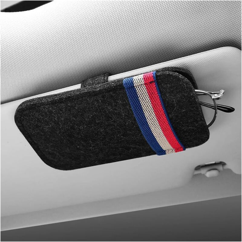 foto del prodotto linjou supporto per occhiali da auto, clip porta occhiali da sole per visiera dell auto, protezione per occhiali, accessori universali per