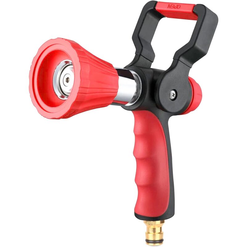foto del prodotto linjou ugello per vigili del fuoco ad alta pressione, ugello per tubo da giardino in metallo resistente con impugnatura ergonomica a scorrimento e
