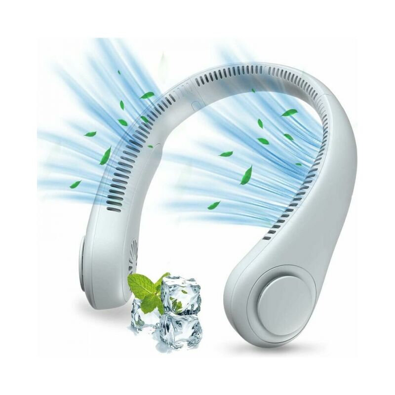 foto del prodotto linjou ventilatore da collo portatile, ventola usb, ventola senza pale a mani libere, 3 velocit , ventola silenziosa regolabile a 360 per ufficio,