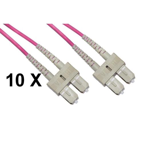 foto del prodotto link conf.10 cavi fibraottica sc a sc mm dup om4 g2mm 50 125 1m