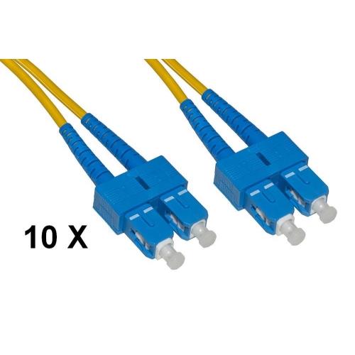 foto del prodotto link conf.10 cavi fibraottica sc a sc sm dup os2 g2mm 50 125 5m