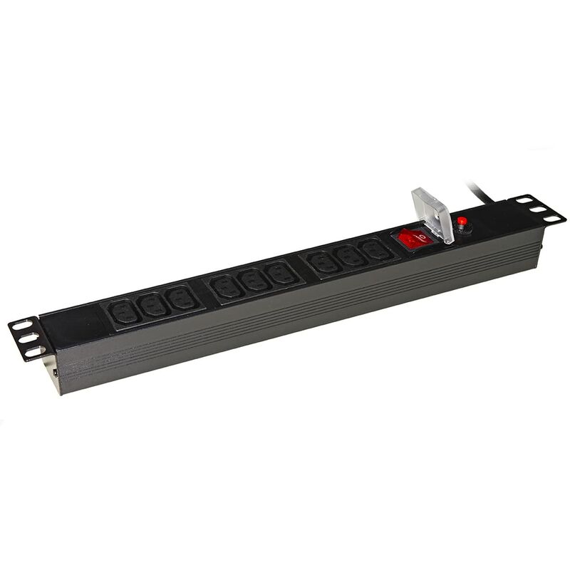 foto del prodotto link lk10052it multipresa 9 prese femmina iec c13 per armadi rack 19 con spina italiana 16a, nero