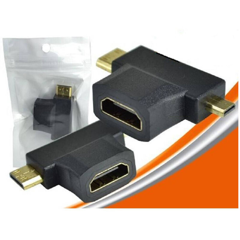 foto del prodotto linq - adattatore video convertire spina hdmi femmina a mini e micro hdmi maschio hf-103 -