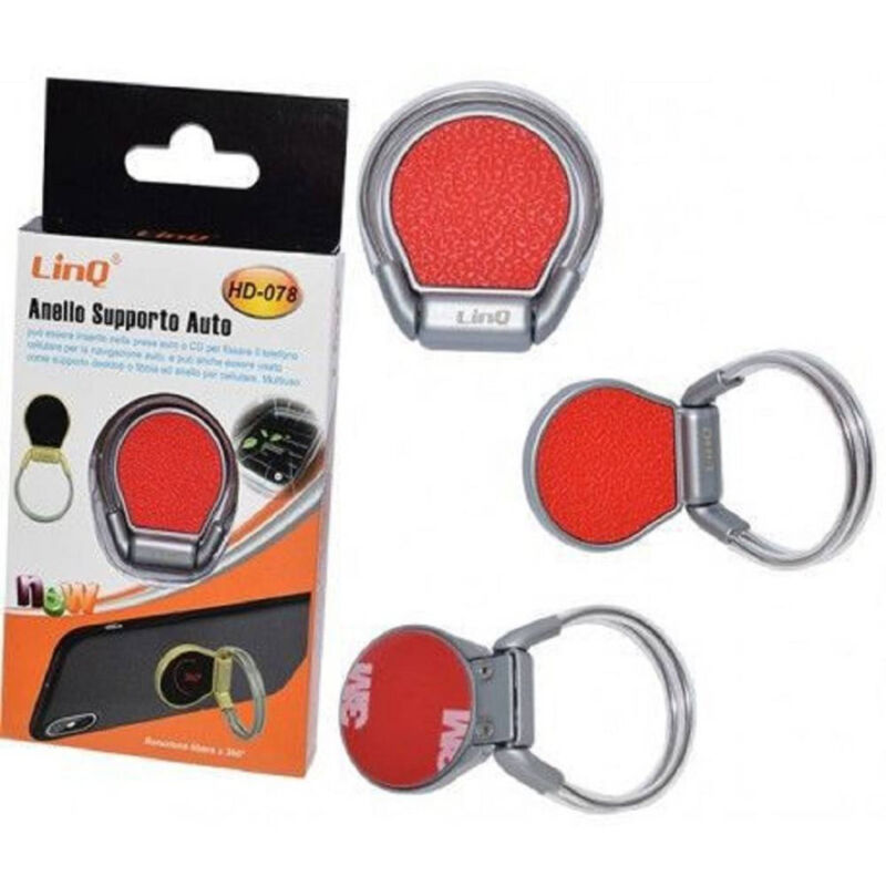 foto del prodotto linq anello supporto auto per smartphone cellulare presa aria lettore cd multiuso hd 078 