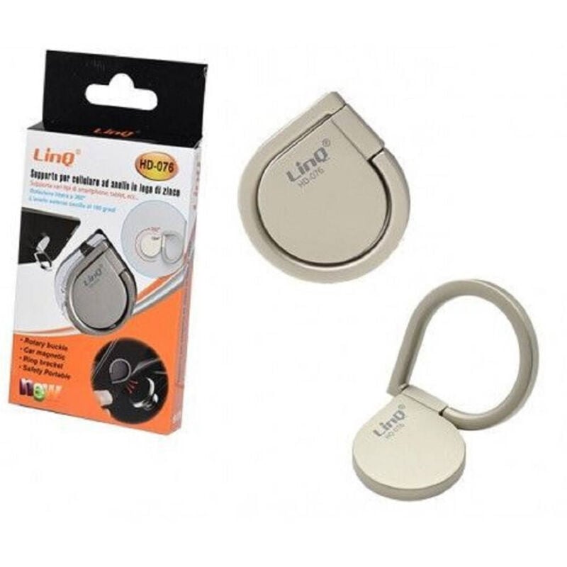foto del prodotto linq - anello supporto auto per smartphone presa aria lettore cd in lega di zinco hd-076 -