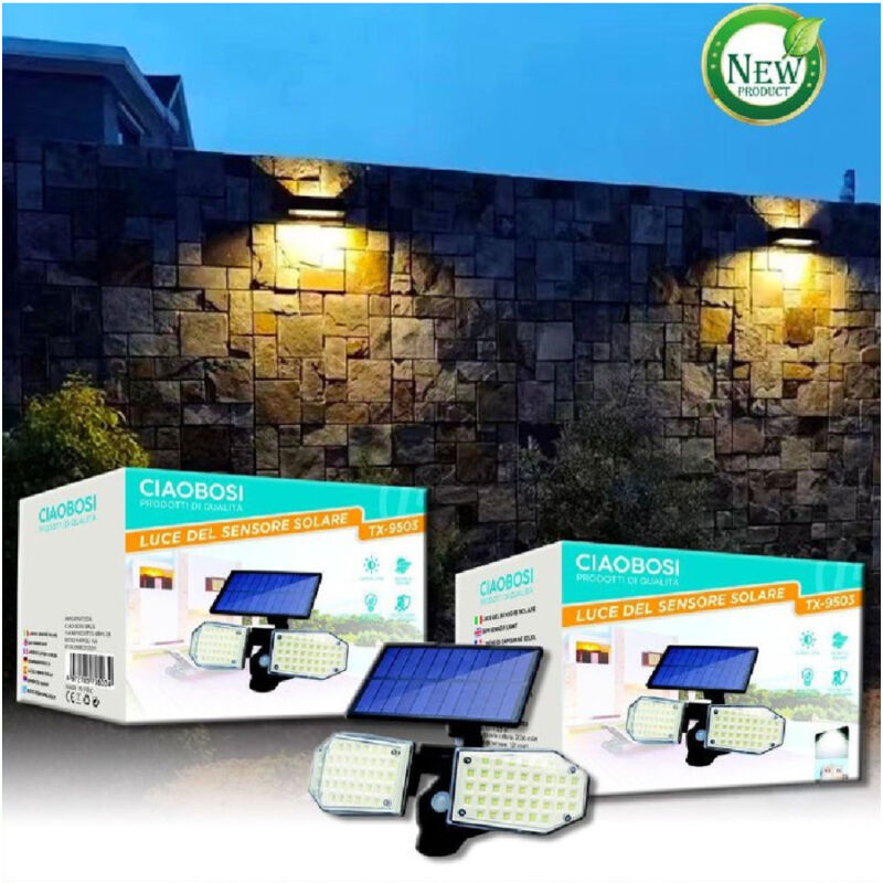 foto del prodotto linq applique ad induzione solare 10w ip67 con sensore movimento luce led tx 9503 