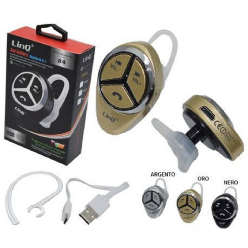foto del prodotto linq auricolare cuffia stereo bluetooth 4.1 con controllo musica vivavoce smartphone r4 