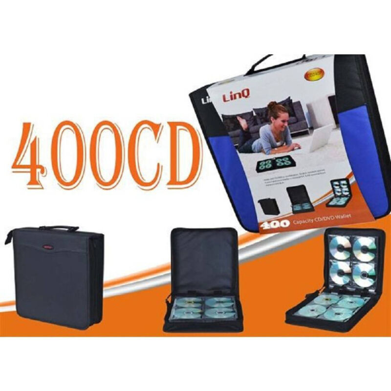 foto del prodotto linq borsa raccoglitore porta cd dvd con maniglia valigetta trasporto 400 posti cd400p 