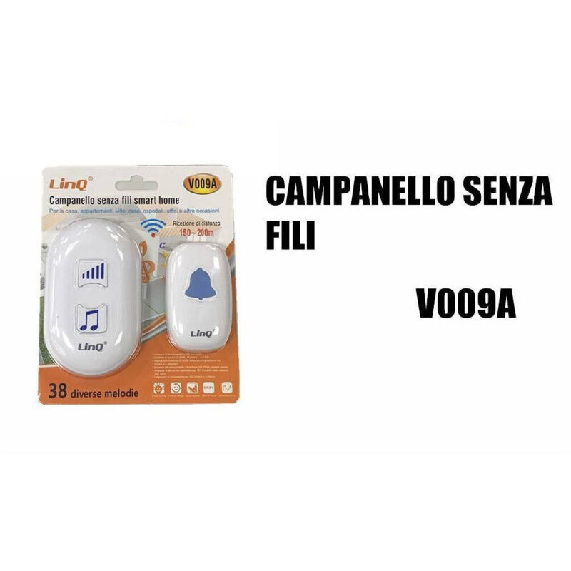 foto del prodotto linq campanello senza fili con ricevitore smart home 200 300 metri spazi aperti v009a 
