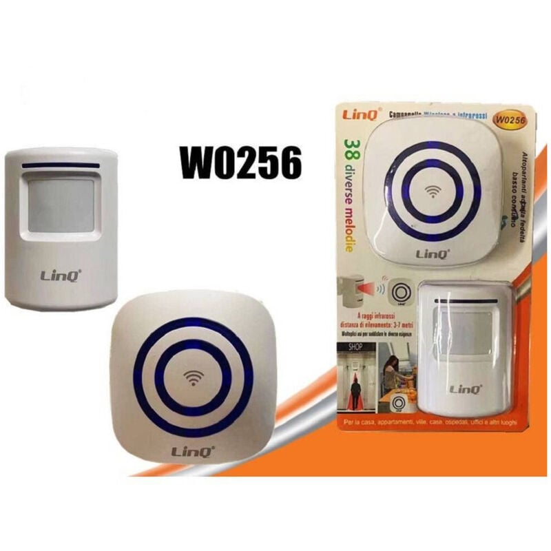 foto del prodotto linq campanello wireless senza fili 38 melodie sensore infrarossi per case uffici w0256 